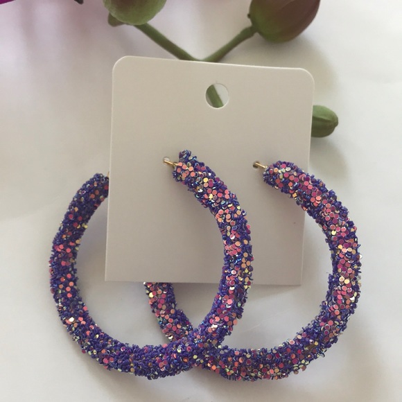 Jewelry - Glitter Hoop Earrings